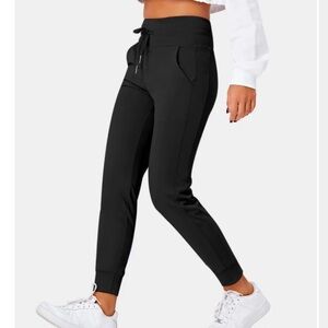 Softlyzero™ Airy High Waisted Drawstring Side Pocket Plain Full Length Joggers